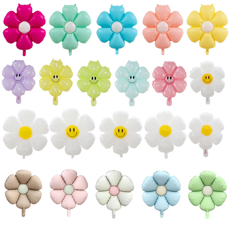 Cross-border ins Daisy aluminum balloon baby birthday photo props South Korea white flower egg flower balloon Cross-border ins Daisy aluminum balloon baby birthday photo props South Korea white flower egg flower balloon
