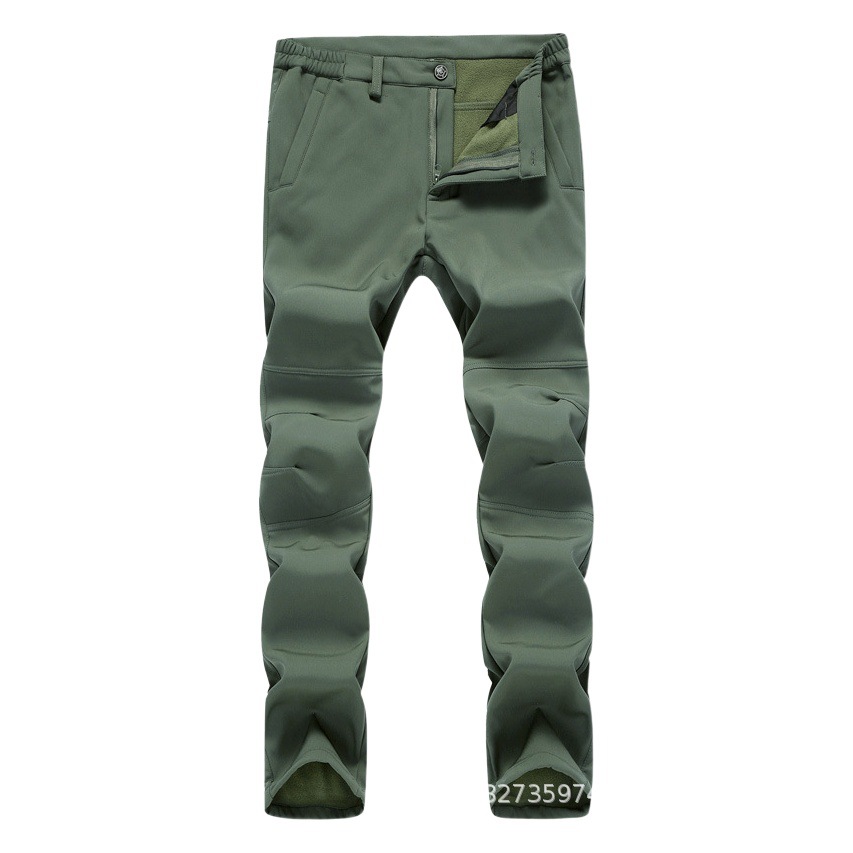 Factory direct supply cross-border tactical pants plus velvet padded soft shell warm sports outdoor mountaineering leisure ski pants