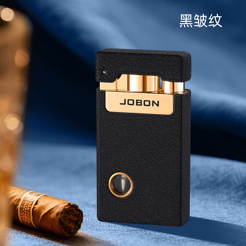 JOBON双火打火机透明可视气仓直冲软火两用充气防风点烟器打火机|undefined