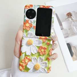 绿底白花oppo Find N3 Flip手机壳折叠屏水贴N2flip保护套硬适用