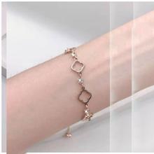 四叶草抽拉手链女钛钢ins风欧美高级感玫瑰金色2022年新款防掉色