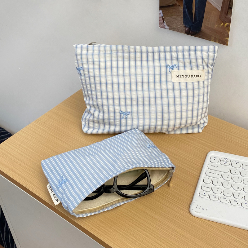 シンプルなリボン収納袋、旅行の必需品ライナーバッグ、化粧品バッグ、女性の大容量ポータブル化粧品収納袋|undefined