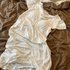 法式甜美带胸垫短袖睡衣女款夏季可出门蕾丝花边舒适家居服套装夏