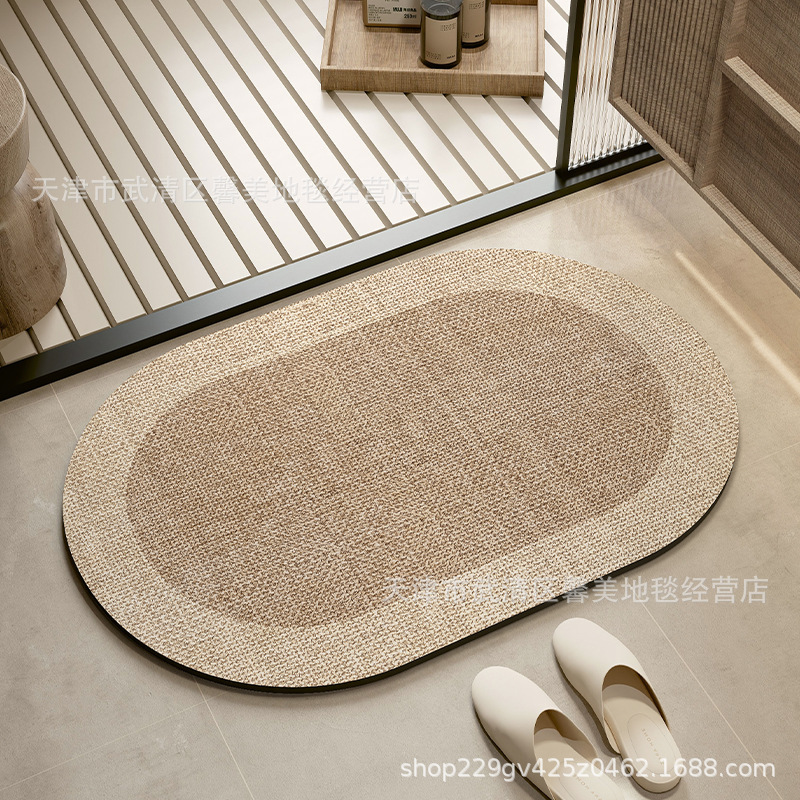 珪藻土フロアマット、シンプルなスタイル、耐摩耗性、お手入れ簡単、家庭用トイレと浴室のフロアマット、吸水性、滑り止め、メーカーから直接供給|undefined