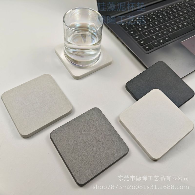 天然吸水珪藻泥純色空白コースターメーカー直売断熱素胚珪藻土茶コースター卸売り|undefined