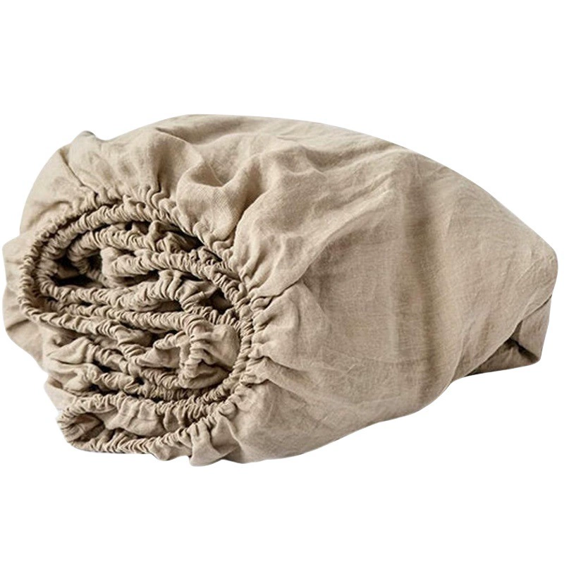 Оптовая продажа: простыня на резинке из стираного французского льна в стиле Ins, 35 см, однотонная, нескользящая, для осенне-зимнего матраса