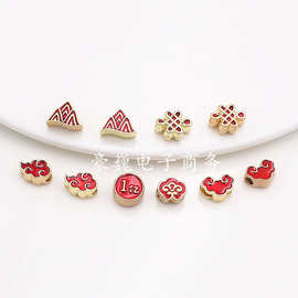 厂家直供合金滴油山峰1亿祥云长命锁车载钥匙扣发绳配件批发