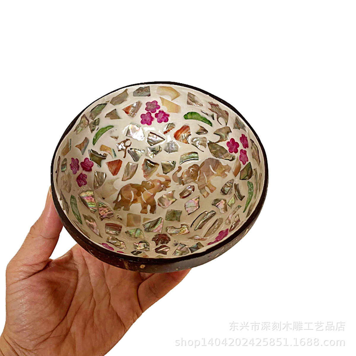 Vietnam coconut shell bowl salad bowl coconut bowl tableware Bowl home decoration storage Bowl candy melon seed plate set shell coconut bowl