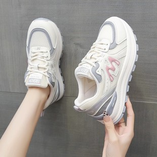 Forrest Gump Shoes Women's 2025 New Explosions Spring White Shoes All-match Breathable Mesh Platform Casual Sports Torre Shoes