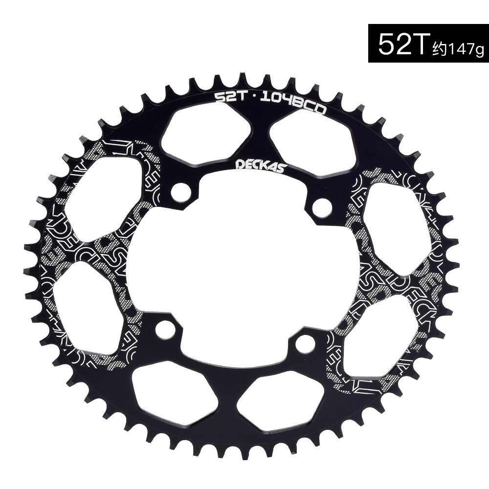 Plato único DECKAS para bicicleta de montaña, 104BCD 32/34/36/38T, dientes positivos y negativos
