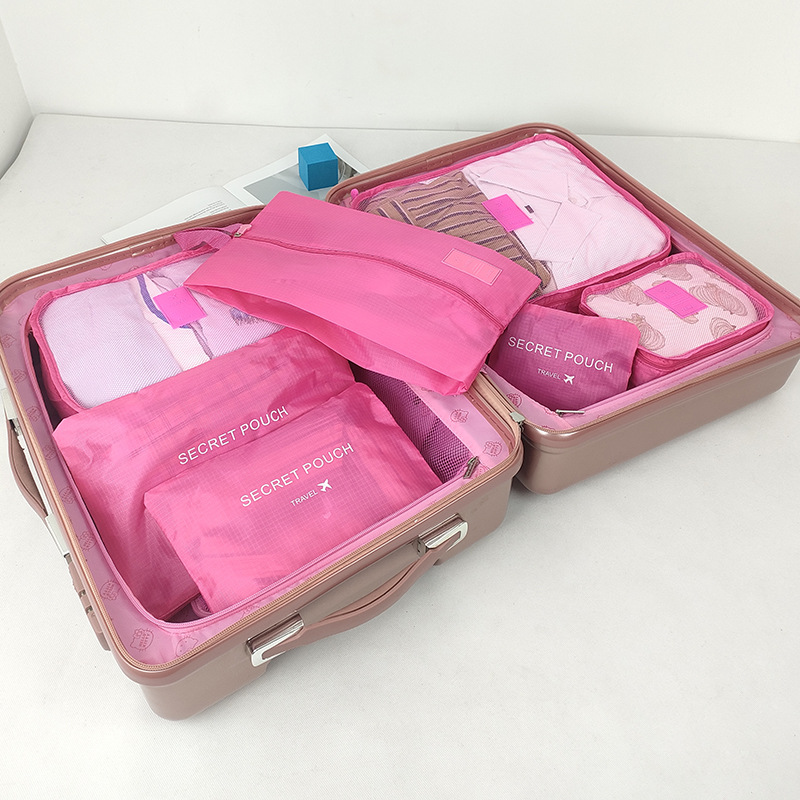 Ropa transfronteriza Bolsa de almacenamiento de viaje de 7 piezas Bolsa de lavado de clasificación de ropa interior Bolsa de almacenamiento de siete u ocho piezas Bolsa de zapatos