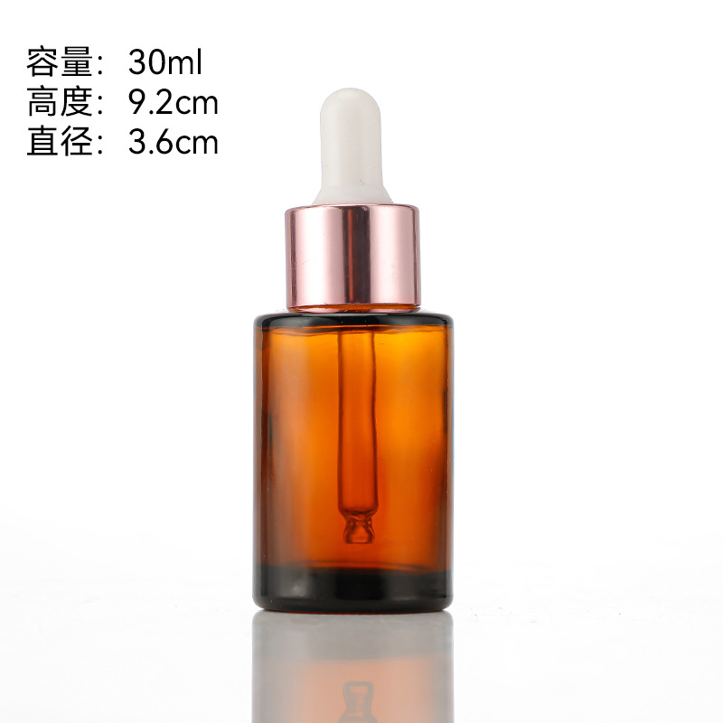 30ml; anillo de oro rosa + tubo de goteo de goma blanca + botella de té; vidrio