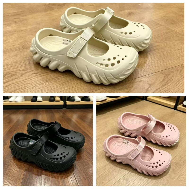 Summer Wave-Patterned Mary Jane Clogs, Summer Hot Girl Slippers, Soft-Soled Beach Water Sandals, Closed-Toe Slippers Wholesale Summer Wave-Patterned Mary Jane Clogs, Summer Hot Girl Slippers, Soft-Soled Beach Water Sandals, Closed-Toe Slippers Wholesale