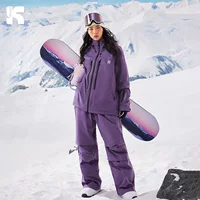 Kufeng лыжный костюм 2024 новый Middle Winter женский профессиональный фиолетовый куртка водонепроницаемый шпон двойной доски снаряжение