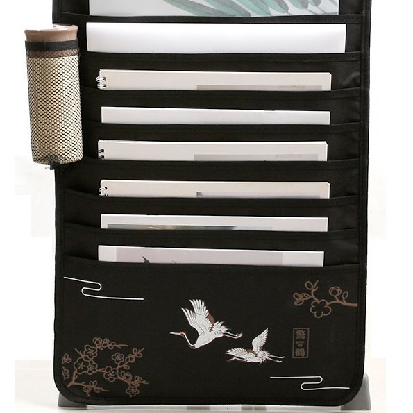 Engrosado de 11 capas de escritorio impreso artefacto multifuncional Oxford tela colgante bolsa de almacenamiento de libros de texto de estudiante de secundaria