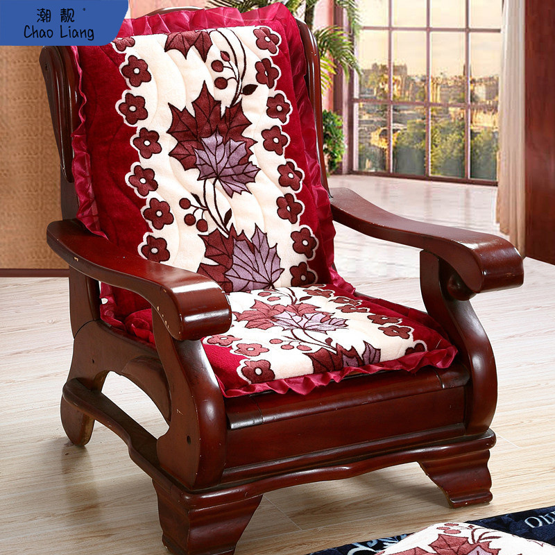 实木沙发垫带靠背木椅子坐垫靠垫连体一体红木凉椅垫子加厚座奭鐂