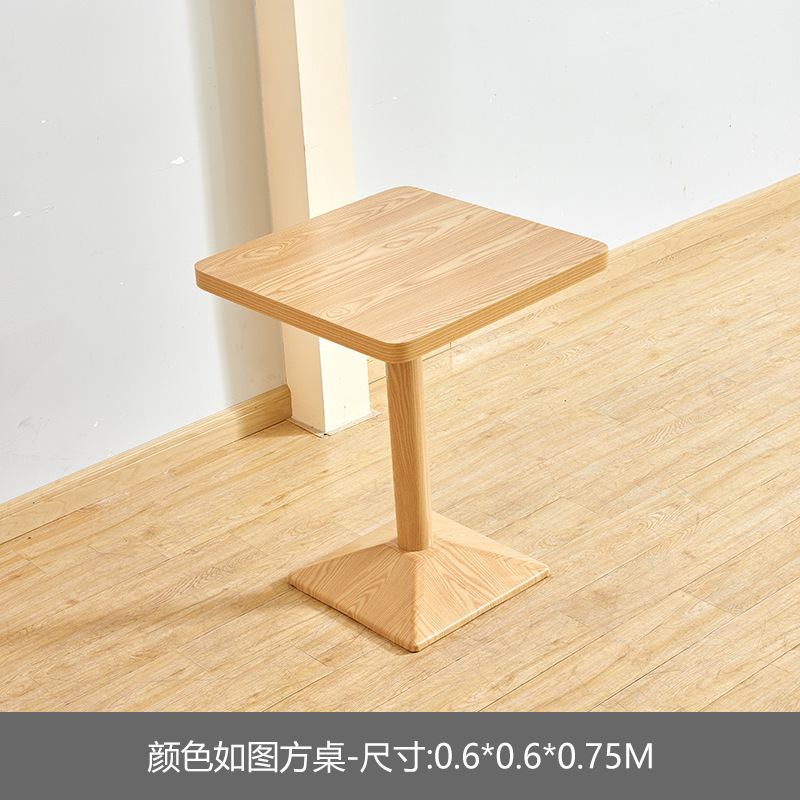 無垢材レストランテーブル商業引き出しスナックラーメンレストランカフェミルクティーショップ小さなラウンド正方形テーブル|undefined