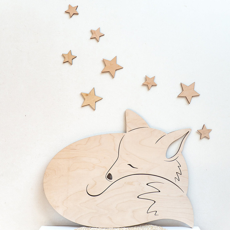 INS Oso de madera de estilo nórdico etiqueta de la pared Decoración habitación de los niños de dibujos animados animal decoración de la pared foto del bebé accesorios de fotografía