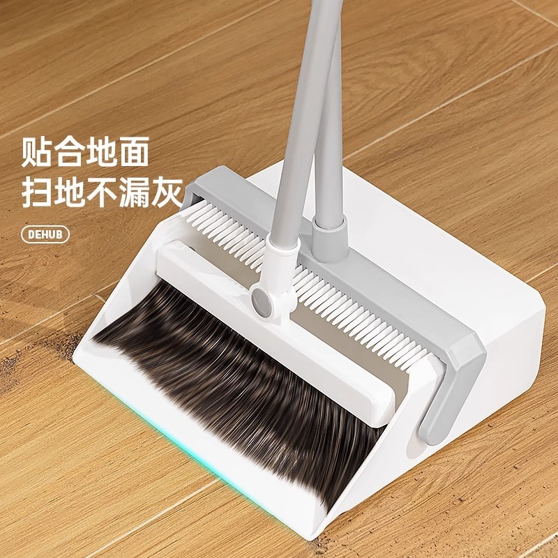 德系工艺扫把簸箕套装组合家用加厚扫地笤帚新款折叠头发软毛|undefined
