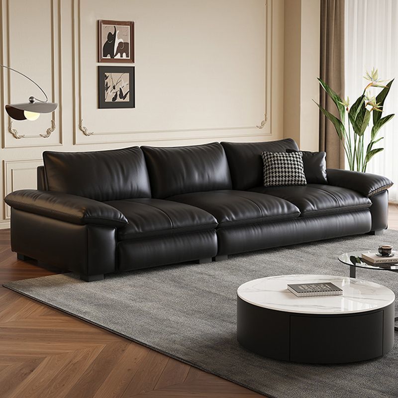 Yangdong Leather Half Green Leather Sofa with Milo Sofa Top Layer Cowhide British Elegant Casual Sofa