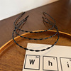 Invisible sports black headband, wavy non-slip hair accessory for face washing, simple and elegant design