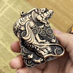 ZORRO佐羅煤油打火機Z-KJ1014盔甲貔貅復古老式黃銅防風廠家批發