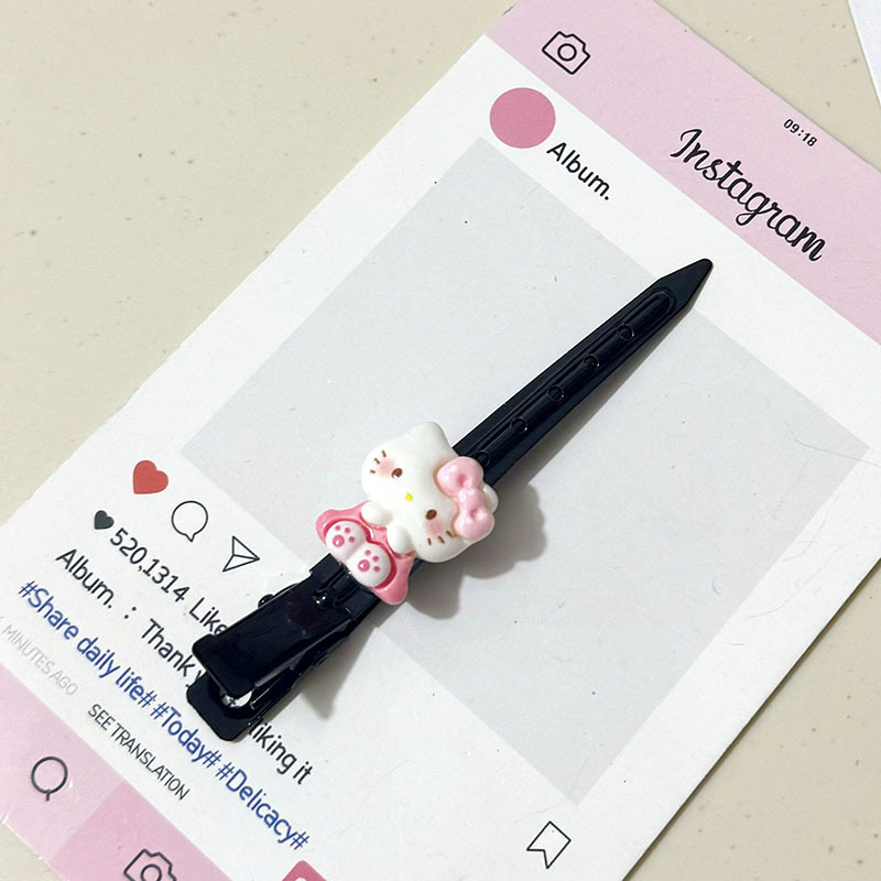 新しい漫画猫ポジショニングクリップ女の子甘いワンラインクリップかわいい学生サイド前髪クリップヘアアクセサリーヘアピン|undefined