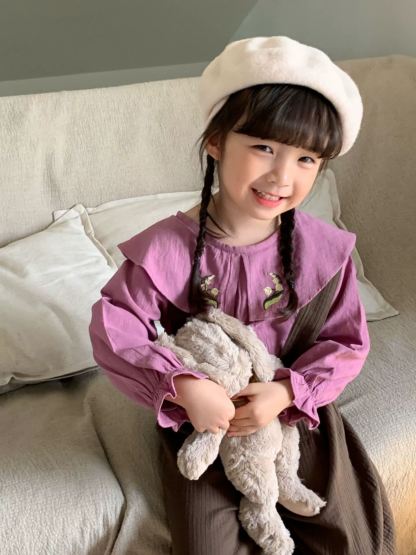 麦田季 Spring autumn doll, детская рубашка, корейский стиль, Южная Корея, с вышивкой
