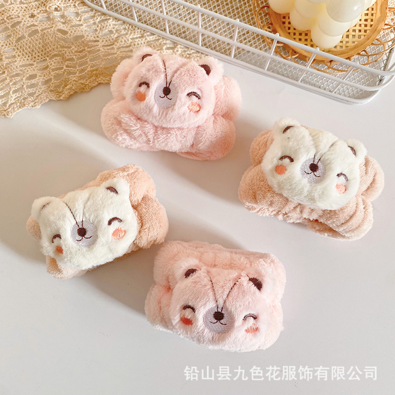 Gato de dibujos animados lavado de cara correa de muñeca chica lavado de manos prevenir brazalete húmedo pulsera absorbente muñeca linda banda de pelo