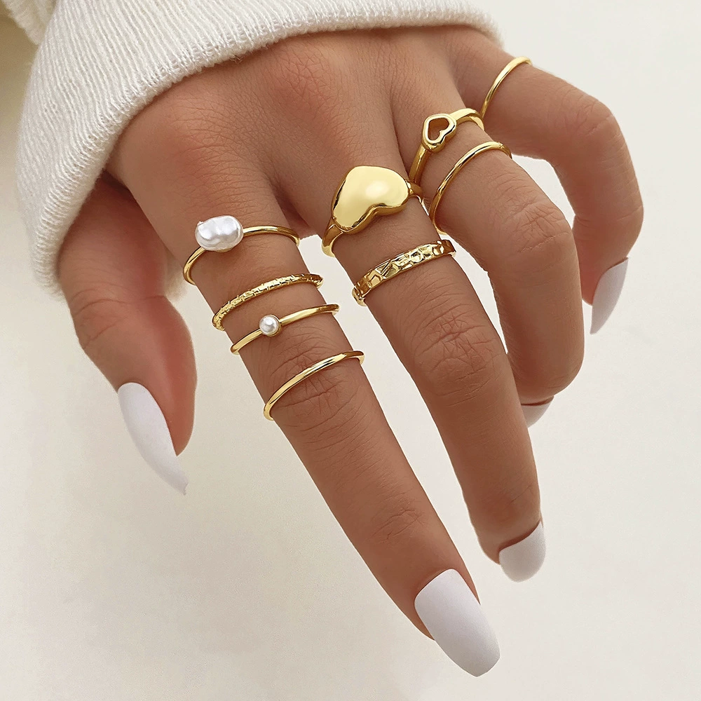 (Cross-border trading), multi-joint ring, set pearl solar-powered, 23 pieces