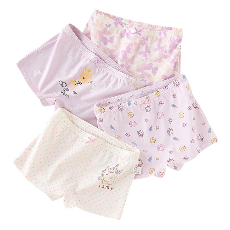 Children's Underwear Cotton Class A Cotton 6-12 Years Old Girls' Shorts Summer Thin Girls' Boxer Shorts Without Butt