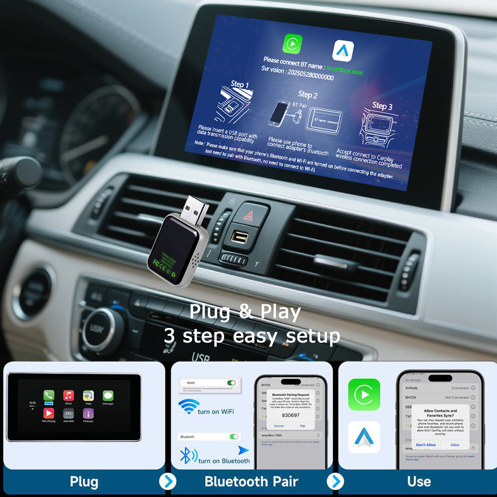 Cross-Border Upgraded Wireless Carplay Box Android Auto Two-In-One Adapter for In-Car Connectivity