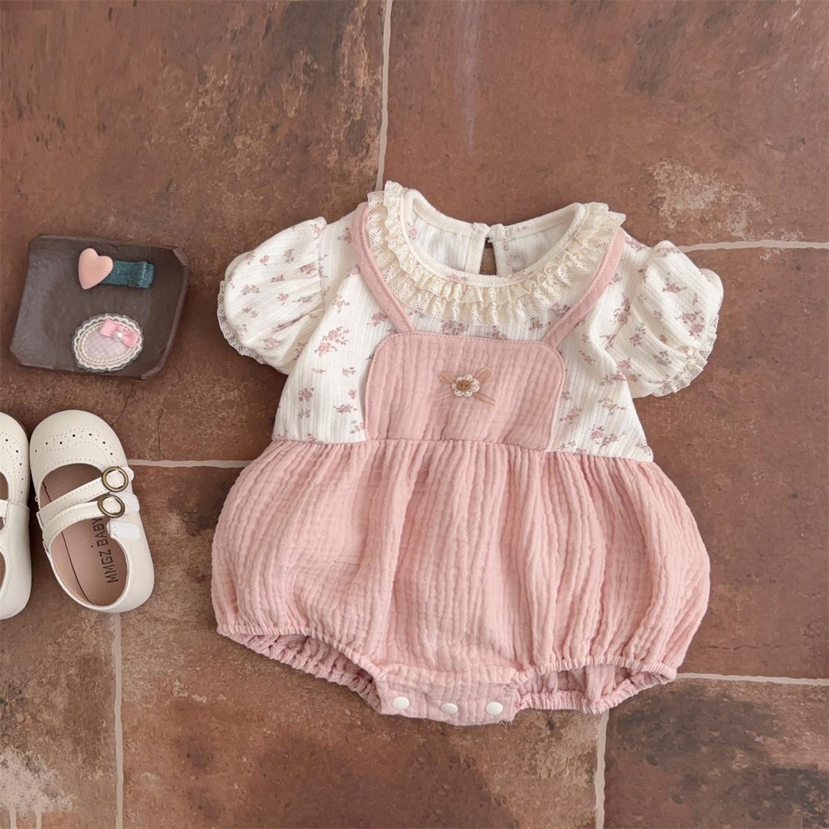 Ropa delgada de verano para bebés 2025 nuevo estilo mono bebé tipo a recién nacido con hebilla oculta 90cm chaqueta de escalada