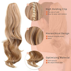 Wholesale European and American Cross-Border Amazon Wavy Horse Tail with Tiger Mouth Claw Hairpiece Simulation Human Hair Long Curly Horse Tail