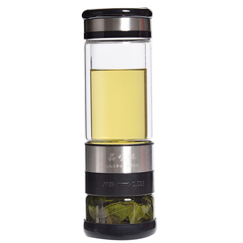 Guest Double Layer Glass Tea Cup Water Cup Rotating Ceramic Tea Cup Tea Separation Tea Brewing Cup Taste Cup Car Cup