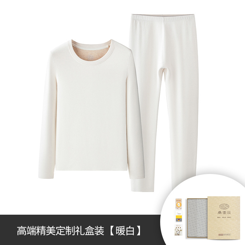 豪華級の绢糸防寒ウール秋冬の男性服のズボンのセットとベルベットの厚い底付き保温下着