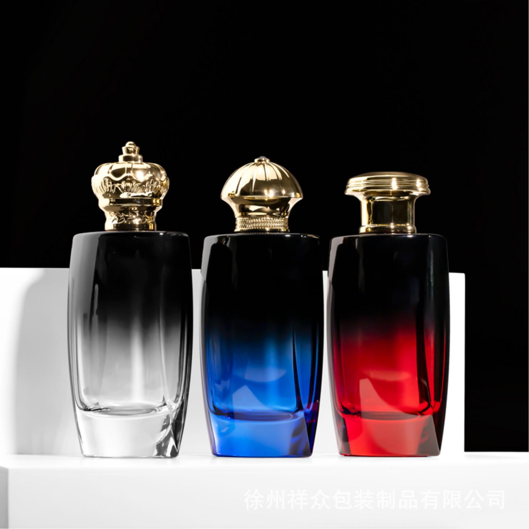Botellas de perfume cilíndricas irregulares de alta gama al contado botellas de spray de lujo de moda botellas de perfume portátiles 100 ml