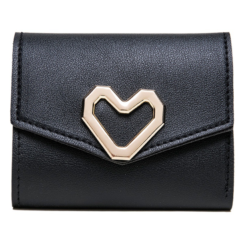 Bolso billetera de mujer 2021 nuevo monedero triple de amor Comercio exterior bolsa pequeña entrega de una pieza embrague de mujer