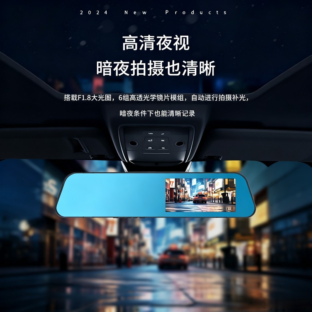 跨境行车记录仪2026新款倒车影像前后双摄1080P夜视高清停车监控