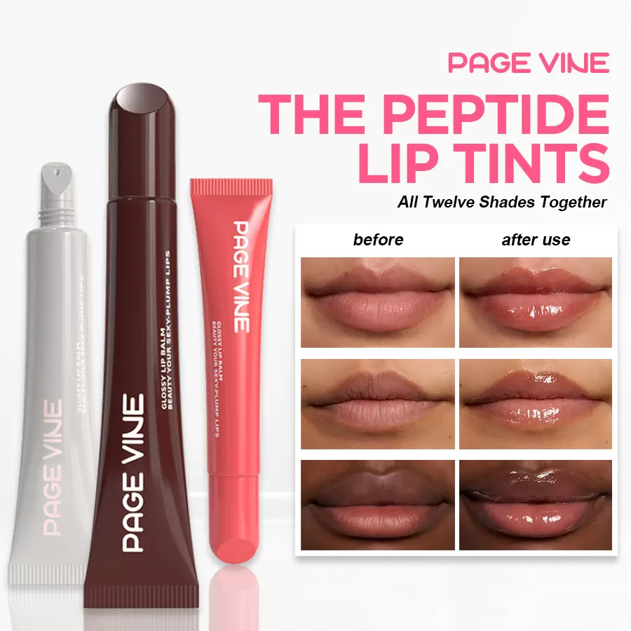 外贸PAGE VINE多肽唇彩液体唇蜜水光唇釉丰唇油保湿滋润唇膏跨境