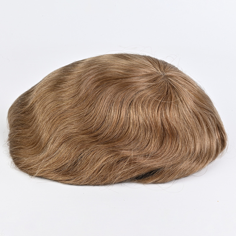 ヨーロッパとアメリカのメンズ FullLacetoupee 透明フルレース 10X8in ヘアウィッグマルチカラー手織り本物の髪|undefined