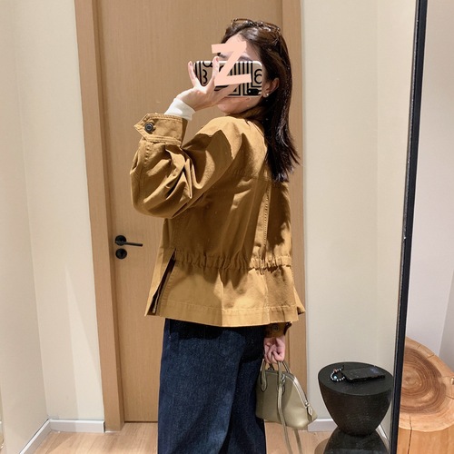 KM215max Top 4K+! White-tinted drawstring short work jacket winter casual denim coat