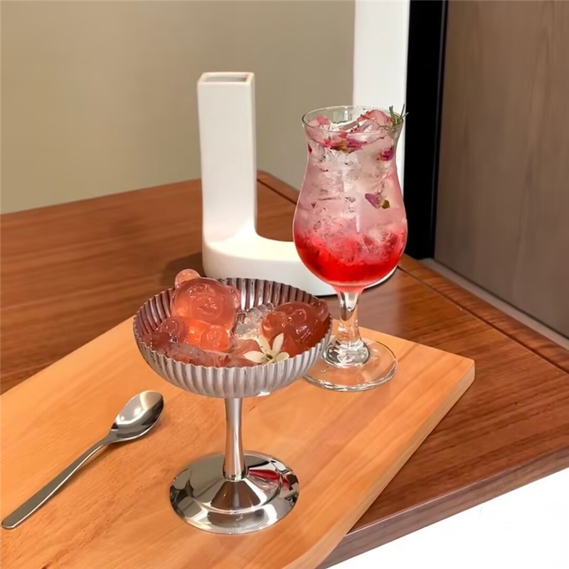 Factory Direct Sales 304 Stainless Steel European Ice Cream Cup Dessert Cup Pudding Cup Afternoon Tea Ice Cream Cup Custard Cup