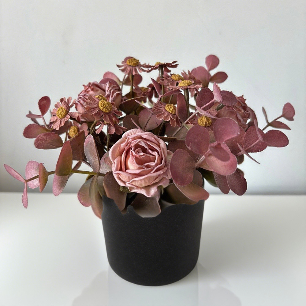 Burbuja rosa camomilla bonsai pequeña decoración de sala de estar fresca tela de seda transfronteriza amazónica flor eterna yugari