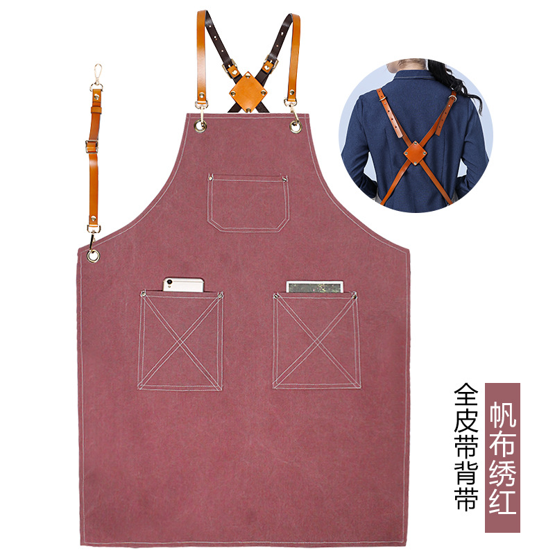 Nuevo hilo de coche Cinturón marrón bordado rojo