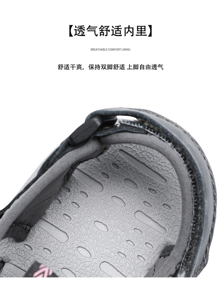 Dép sandal nữ bít mũi quai ngang, đế cao su chống trượt, phù hợp đi biển và dạo phố — 7237 màu đen, 7237 xám hồng, 7237 đen xám, 7237 đỏ hoa hồng chi tiết 10