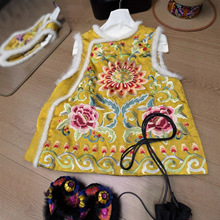 2025南油待发女装秋冬新款篙端醋酸刺绣拼水貂马甲上衣女不退不换