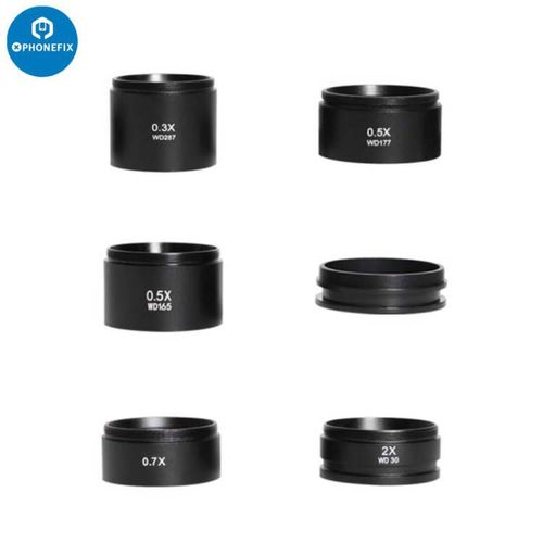 Microscope auxiliary doubler Industrial camera extender 0.7X 0.5X 2X objective lens 1X oil-proof lens
