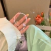 Браслет с прозрачными бусинами и бабочкой