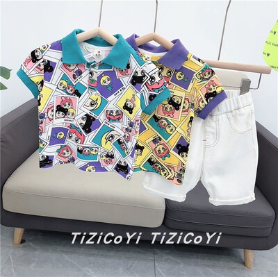Boy POLO summer children Cartoon Short sleeved T-shirt men and women baby fashion Korean Edition A summer jacket wholesale